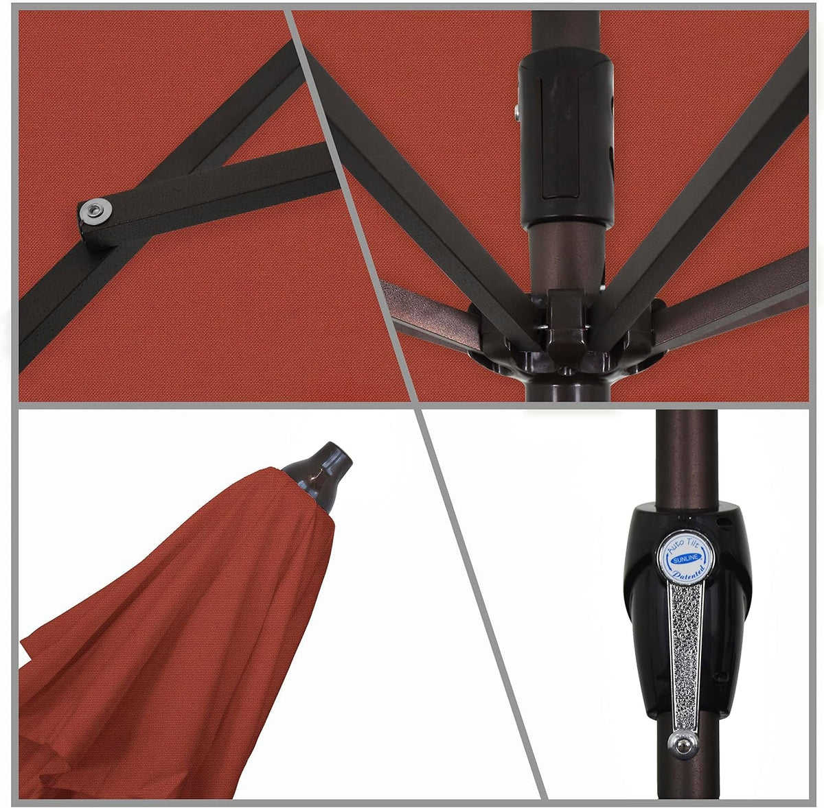 California 7.5 Ft Terracotta Sunbrella Patio Umbrella ShipItFurniture