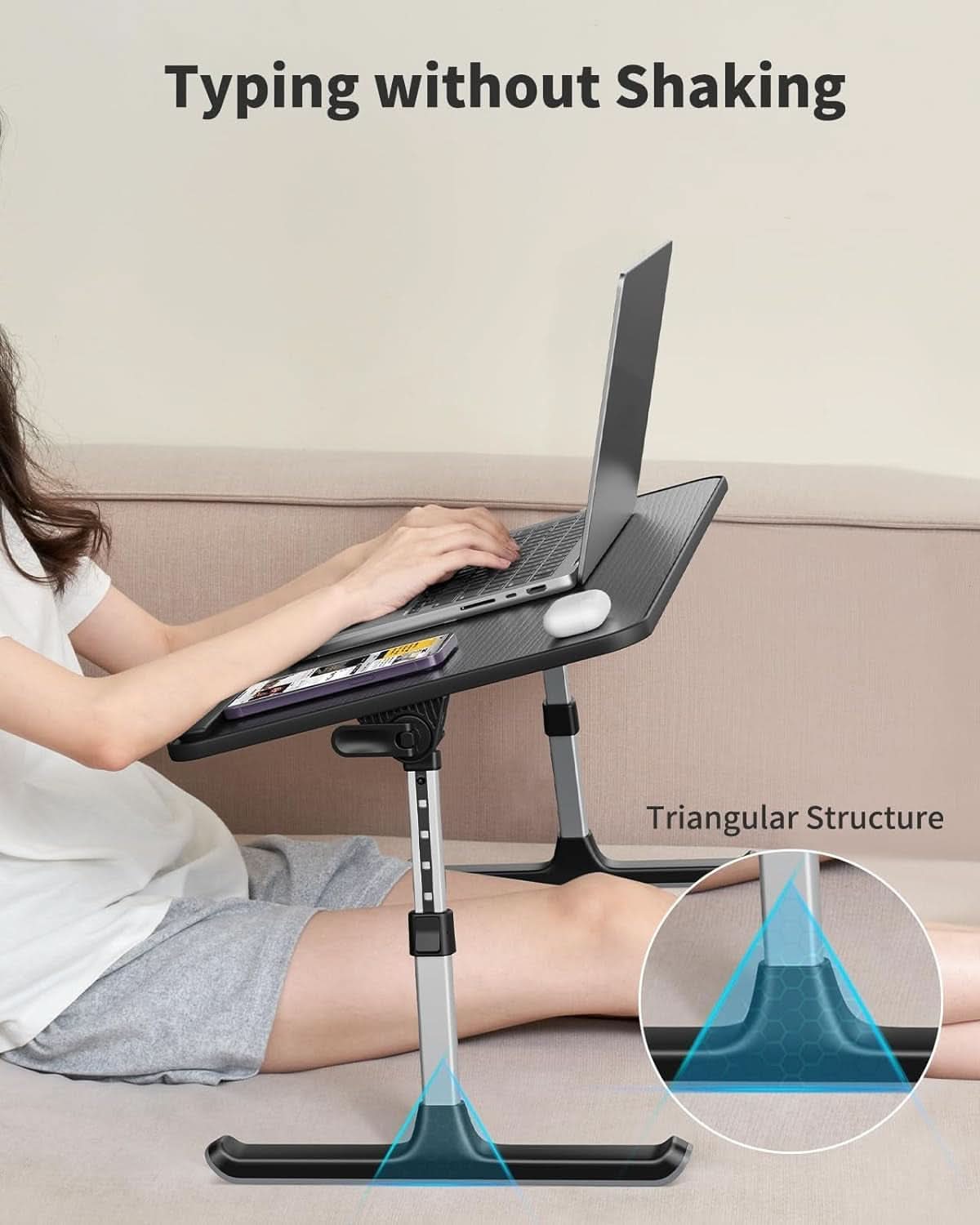 Height and Angle Adjustable Laptop Desk for Bed and Couch ShipItFurniture