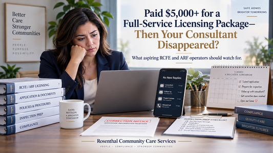 Paid $5,000+ for a Full-Service RCFE or ARF Licensing Package—Then Your Consultant Disappeared?