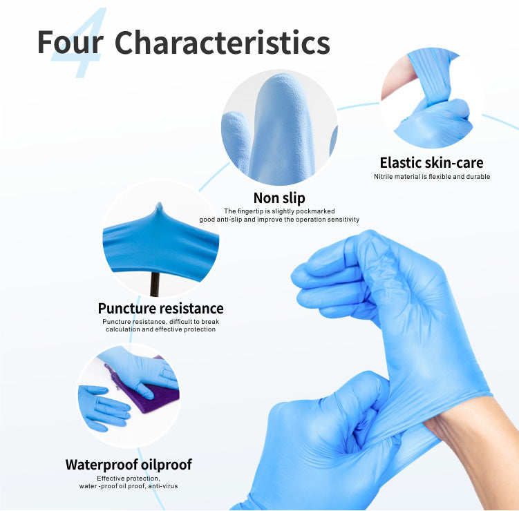 Nitrile Disposable Gloves – Blue | Powder-Free Medical Grade 200 Pcs-4
