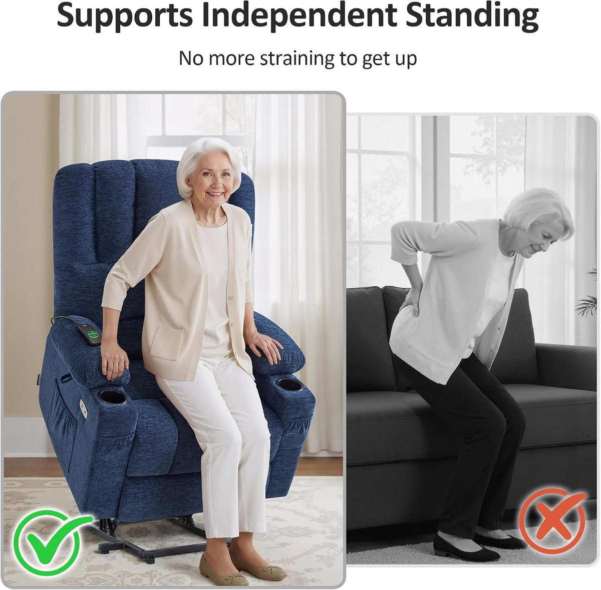Large Power Lift Recliner Chair for Senior Individuals ShipItFurniture