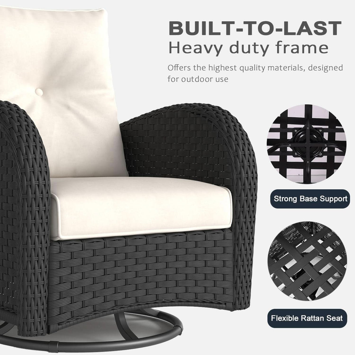 6 Piece Outdoor Patio Furniture Set Sectional Swivel Rocker Chairs ShipItFurniture