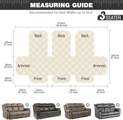 Waterproof Recliner Couch Cover Dark Grey One Piece Washable ShipItFurniture