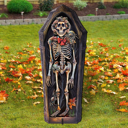 Halloween Skeleton Coffin Freestanding Decor - Halloween Garden Decor by G. Debrekht - Halloween Decor- 8652797F G. DeBrekht (AG)