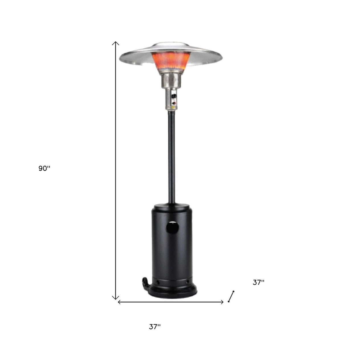 40000 BTU Black Steel Propane Cylindrical Pole Standing Patio Heater Rosenthal Community Care Services