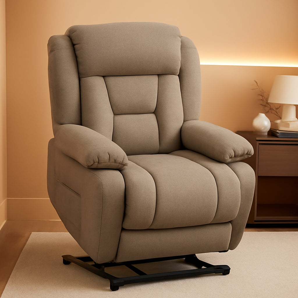 Brown Heavy Duty Electric Lift Recliner Chair ShipItFurniture