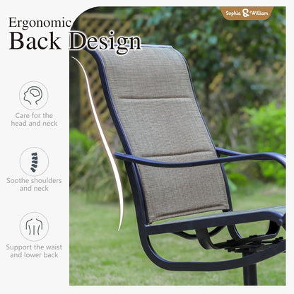Patio Furniture Set Table For 8 Grayish Brown Swivel Chairs ShipItFurniture