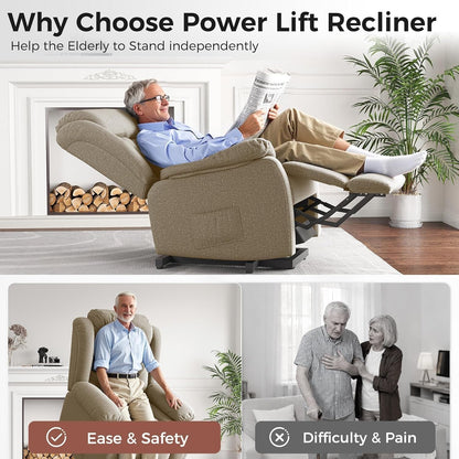 Brown Heavy Duty Electric Lift Recliner Chair ShipItFurniture