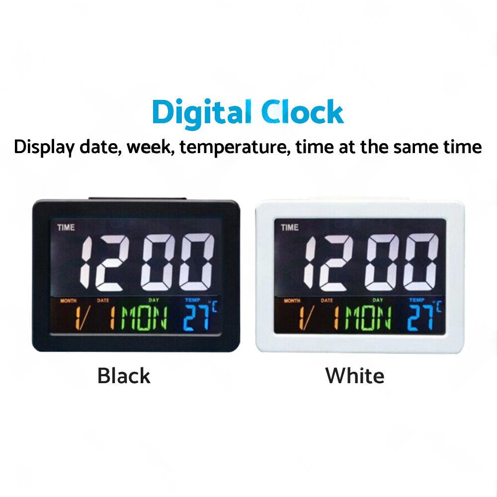 Digital Home Large Jumbo LED Wall Desk Clock With Calendar Temperature Easy pick box