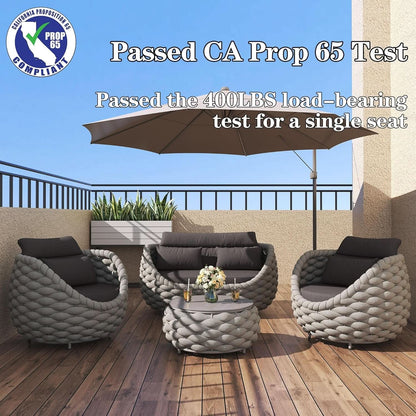 Six Piece Aluminum Patio Furniture Set With Cushions ShipItFurniture