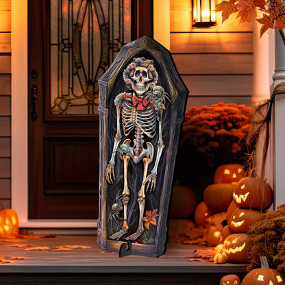Halloween Skeleton Coffin Freestanding Decor - Halloween Garden Decor by G. Debrekht - Halloween Decor- 8652797F G. DeBrekht (AG)