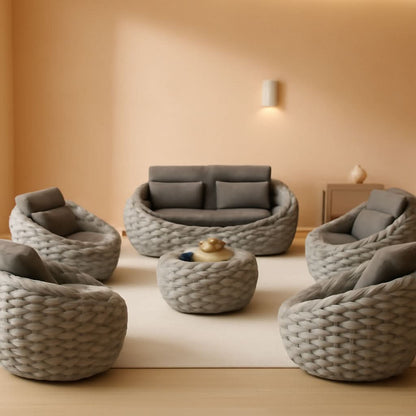 Six Piece Aluminum Patio Furniture Set With Cushions ShipItFurniture