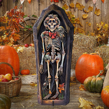 Halloween Skeleton Coffin Freestanding Decor - Halloween Garden Decor by G. Debrekht - Halloween Decor- 8652797F G. DeBrekht (AG)