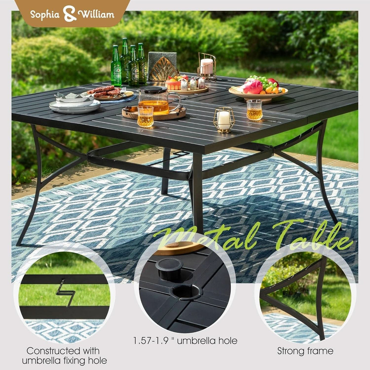 Patio Furniture Set Table For 8 Grayish Brown Swivel Chairs ShipItFurniture