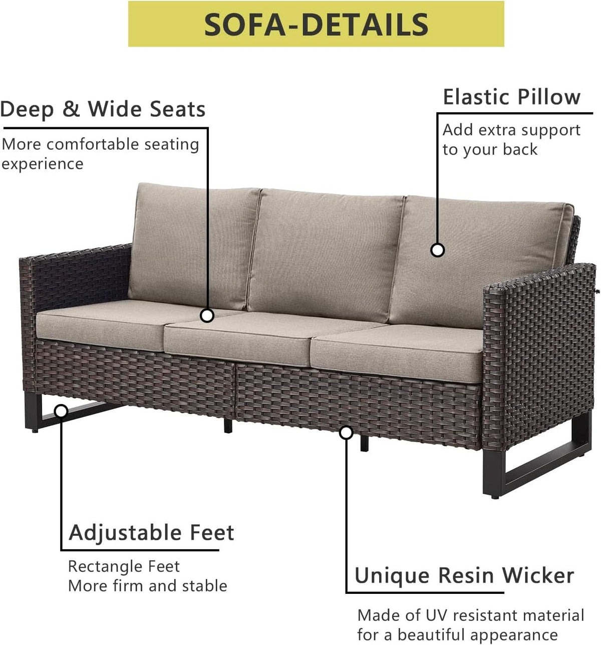 Seven Piece Outdoor Wicker Patio Furniture Set With Swivel Rockers ShipItFurniture