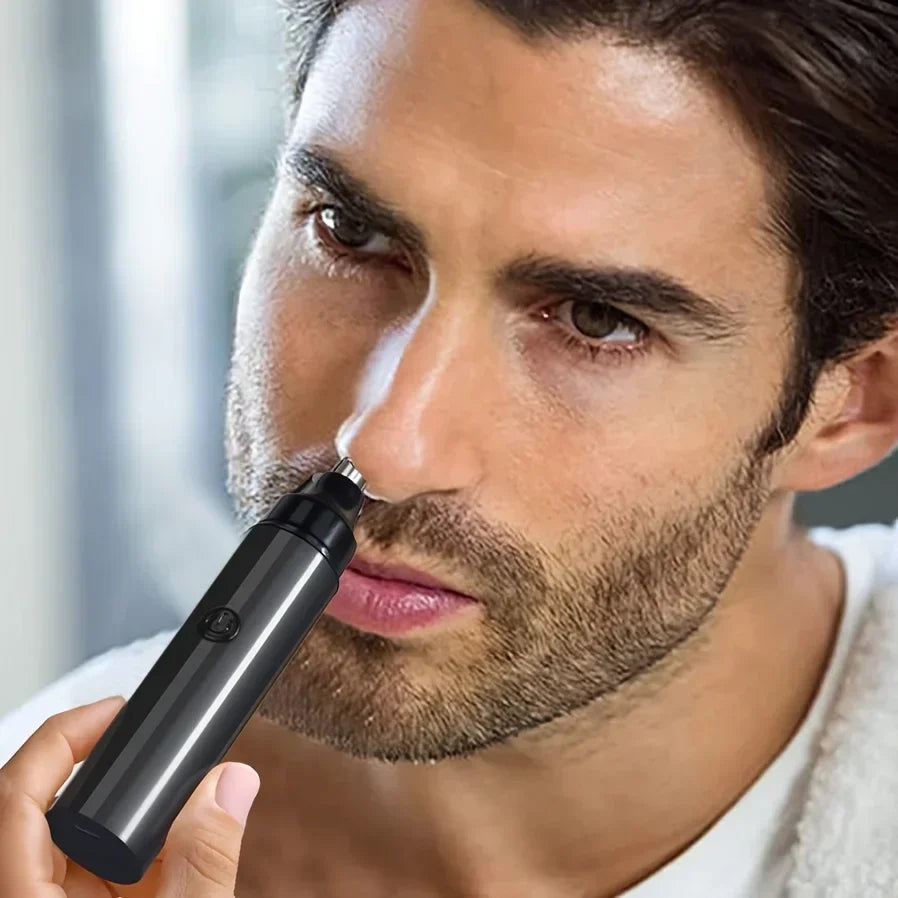 Rechargeable Ear And Nose Hair Trimmer for Men USB Electric Grooming Tool Black LPO