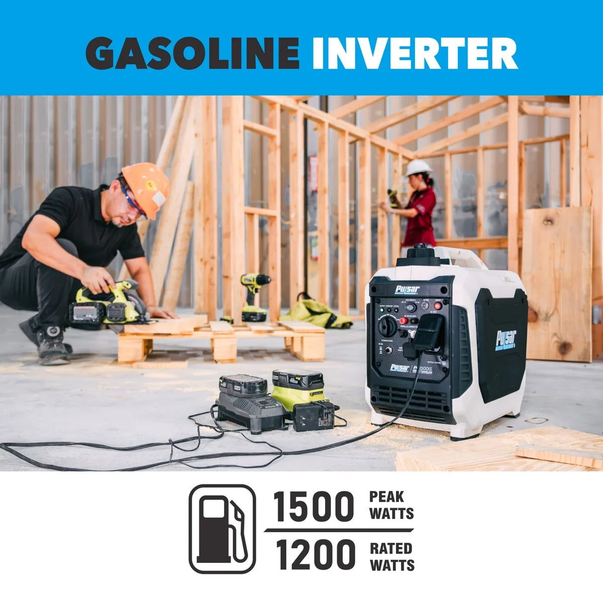 1500W Gas Powered Inverter Generator Pulsar