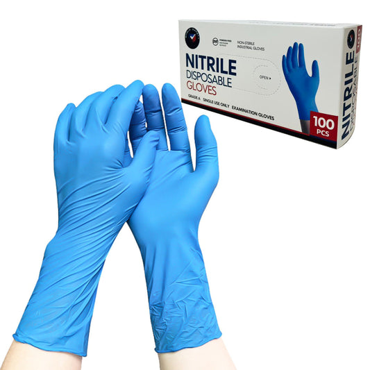 Nitrile Disposable Gloves – Blue | Powder-Free Medical Grade 200 Pcs-0