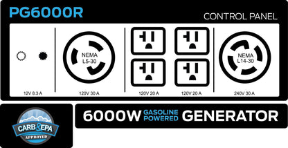6000-Watt Gas Power Portable Generator (CARB)-0