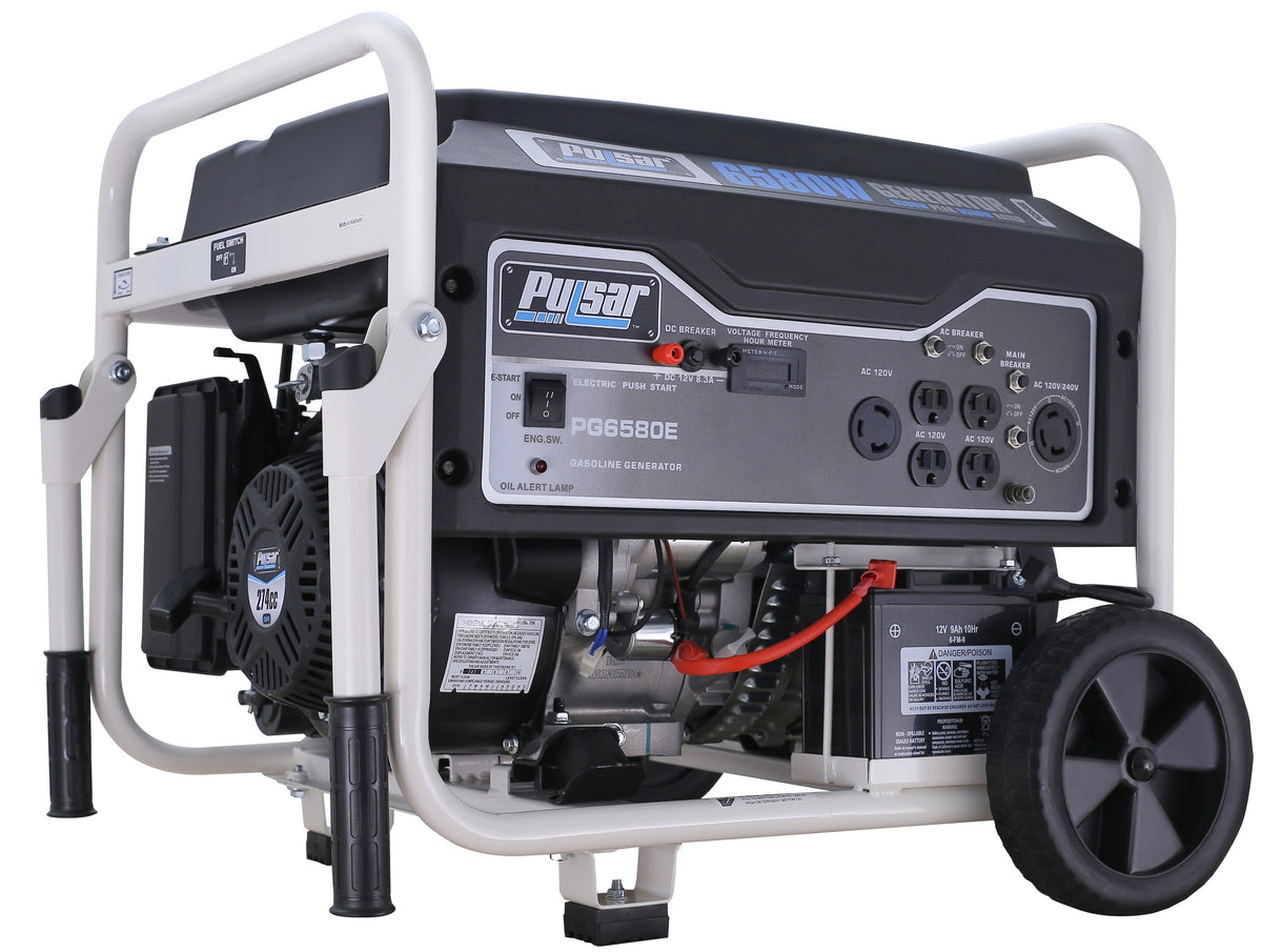 Pulsar 6580W Gas Powered Portable Generator with Electric Start and 240V Output Pulsar