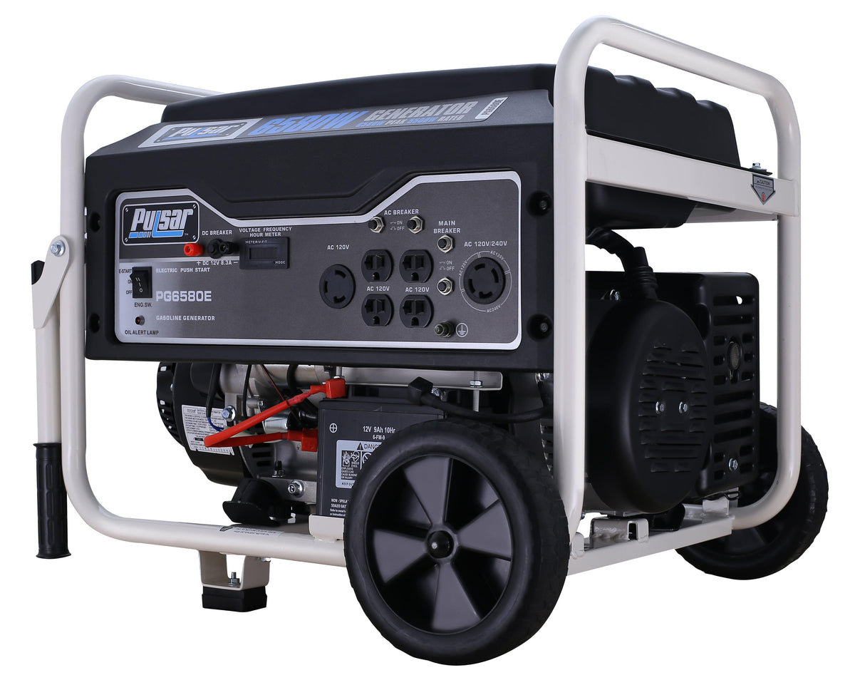 Pulsar 6580W Gas Powered Portable Generator with Electric Start and 240V Output Pulsar