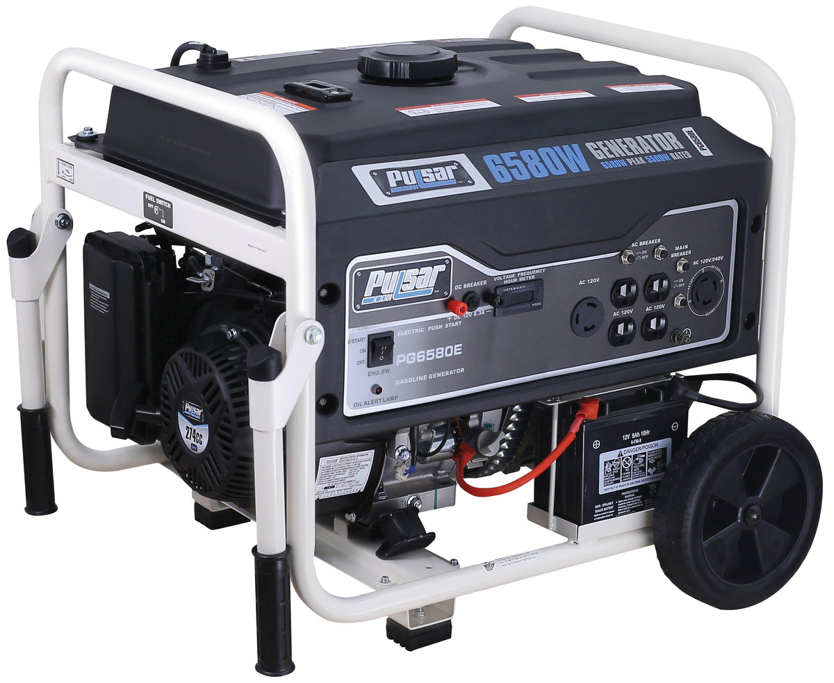 Pulsar 6580W Gas Powered Portable Generator with Electric Start and 240V Output Pulsar