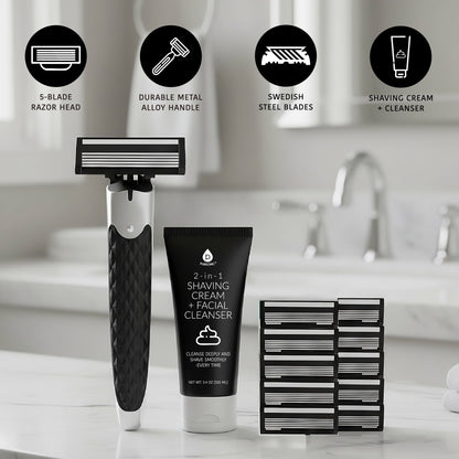 Ultimate Men's Grooming Bundle - Rechargeable Electric Shaver & Premium Men's Shaving Kit Pursonic