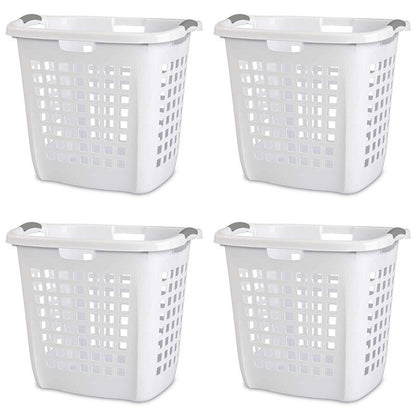 Set of 4 Heavy Duty Plastic Laundry Hamper Dirty Clothes Basket FastFurnishings