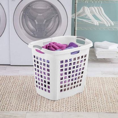 Set of 4 Heavy Duty Plastic Laundry Hamper Dirty Clothes Basket FastFurnishings