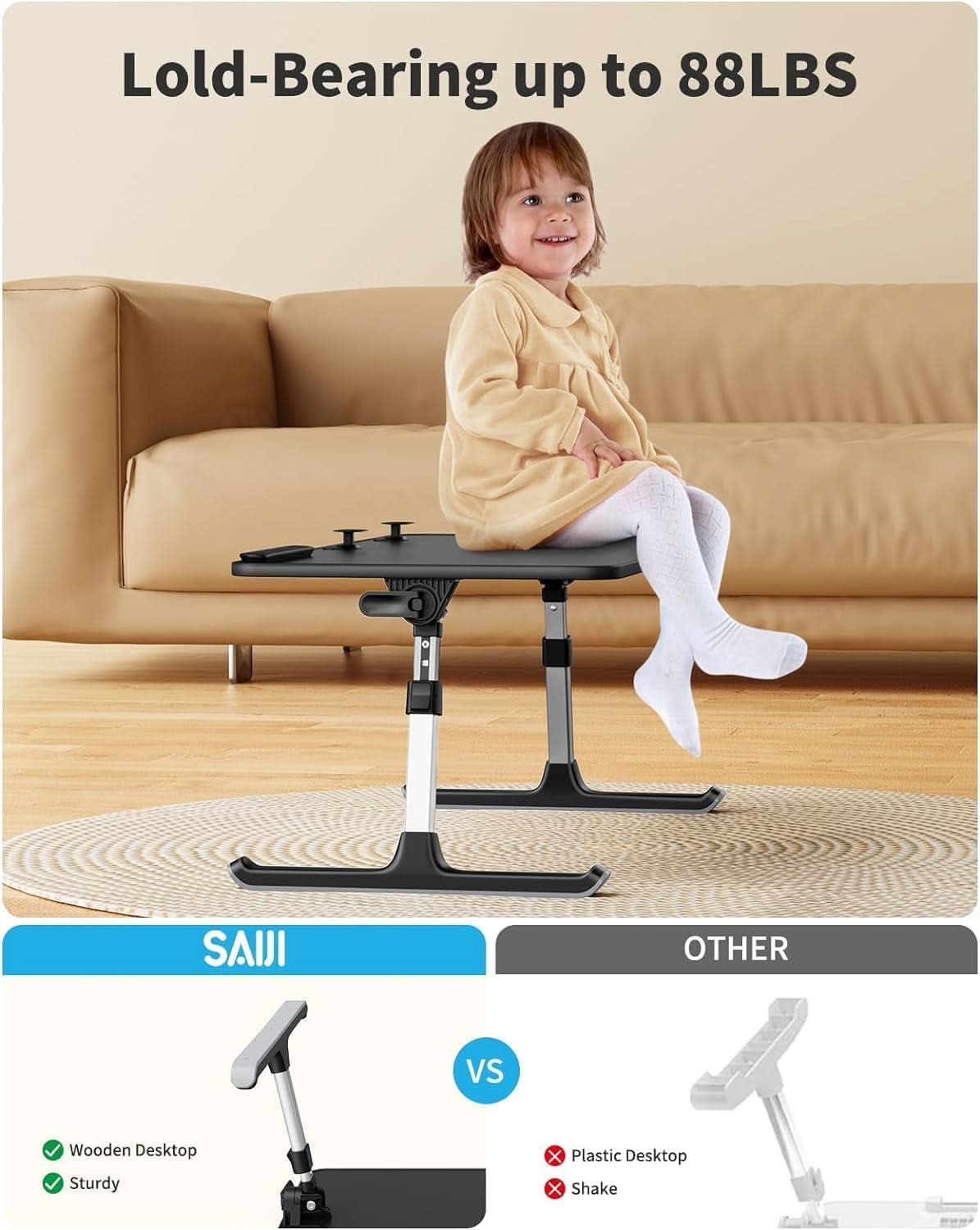 Height and Angle Adjustable Laptop Desk for Bed and Couch ShipItFurniture