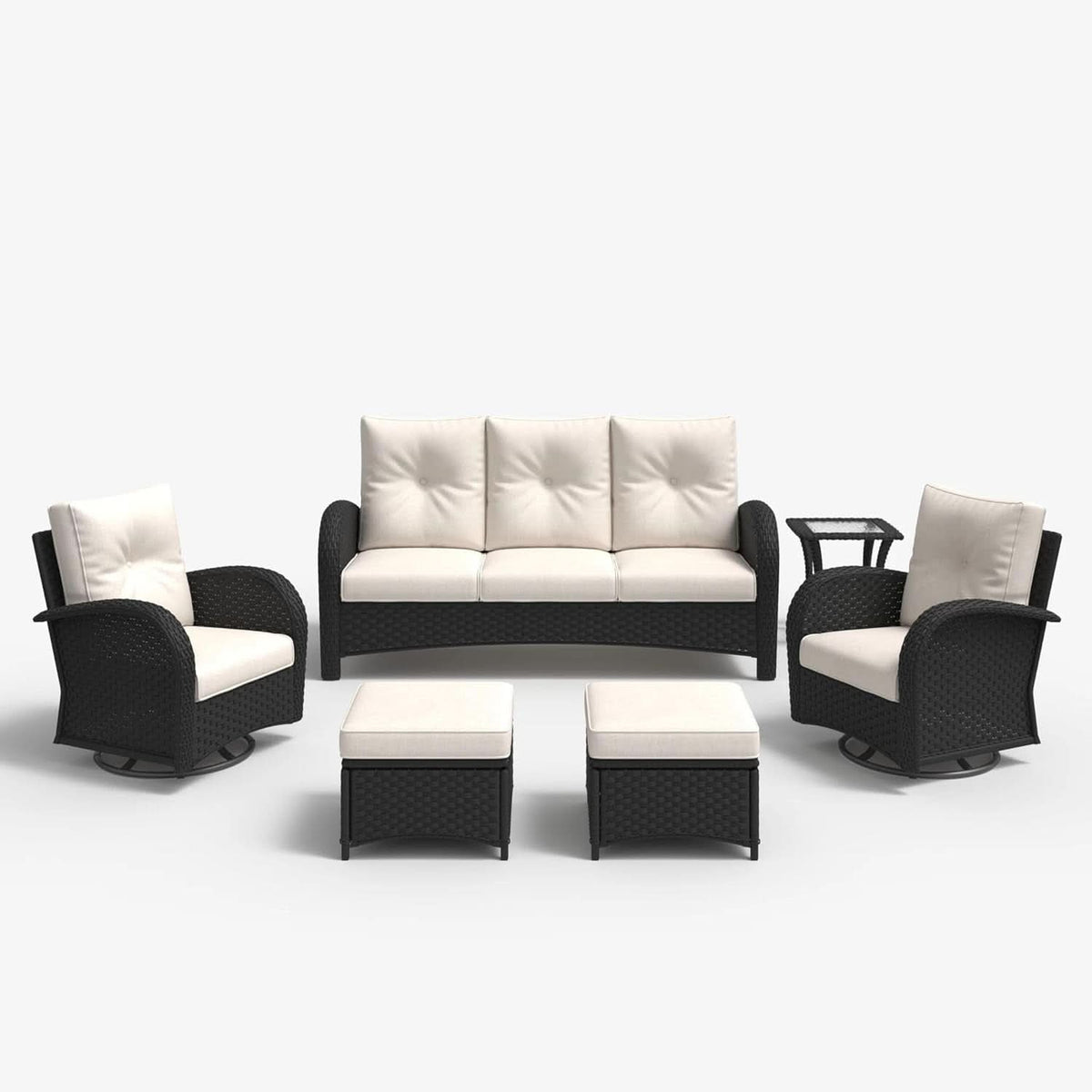 6 Piece Outdoor Patio Furniture Set Sectional Swivel Rocker Chairs ShipItFurniture