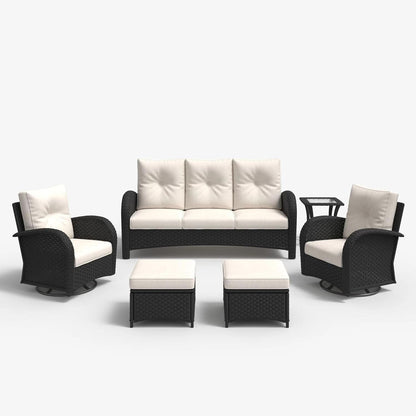 6 Piece Outdoor Patio Furniture Set Sectional Swivel Rocker Chairs ShipItFurniture