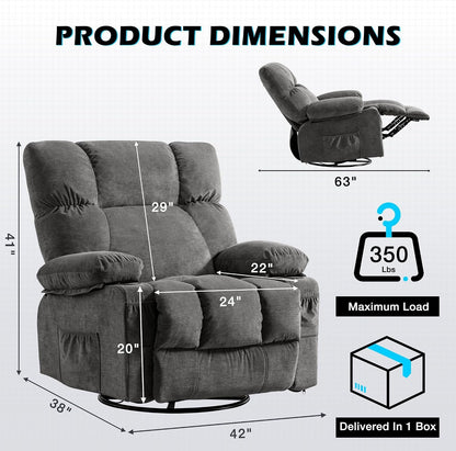 Premium Oversized Recliner Chair With Heat Massage ShipItFurniture