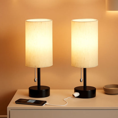 Bedside Table Lamps Set With ThreeColor Temperatures ShipItFurniture