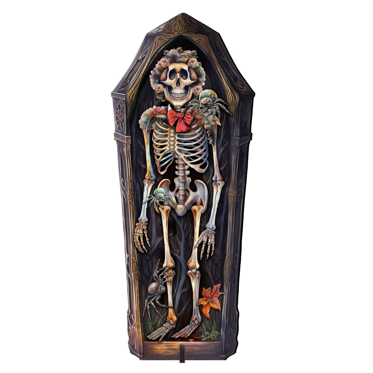 Halloween Skeleton Coffin Freestanding Decor - Halloween Garden Decor by G. Debrekht - Halloween Decor- 8652797F G. DeBrekht (AG)