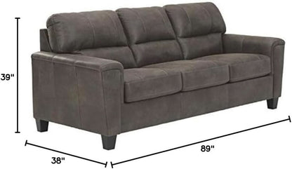 Queen Faux Leather Contemporary Sleeper Couch Gray ShipItFurniture