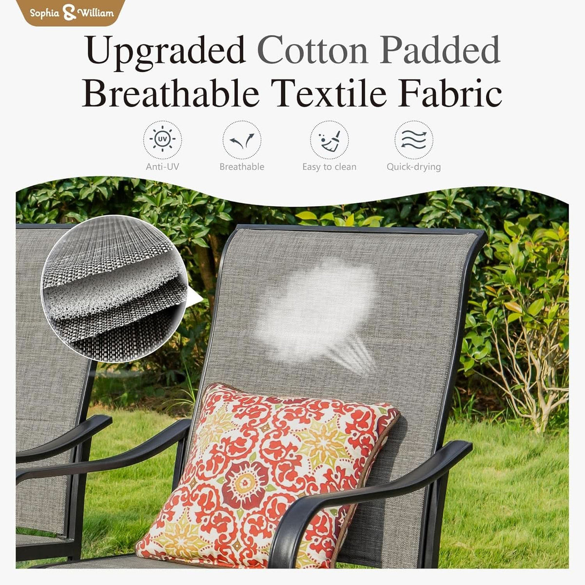 Patio Furniture Set Table For 8 Grayish Brown Swivel Chairs ShipItFurniture
