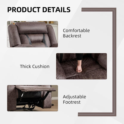 Grey Faux Leather Overstuffed Manual Recliner Chair ShipItFurniture