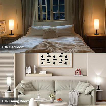 Bedside Table Lamps Set With ThreeColor Temperatures ShipItFurniture