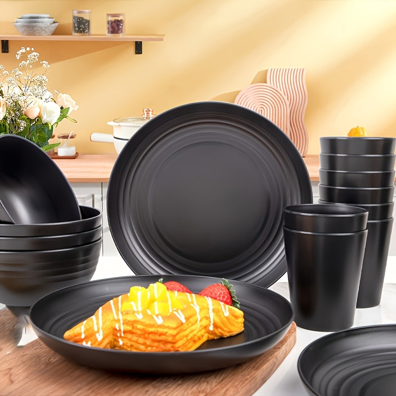 Unbreakable Tableware Set for Home & Camping (16pcs)-3