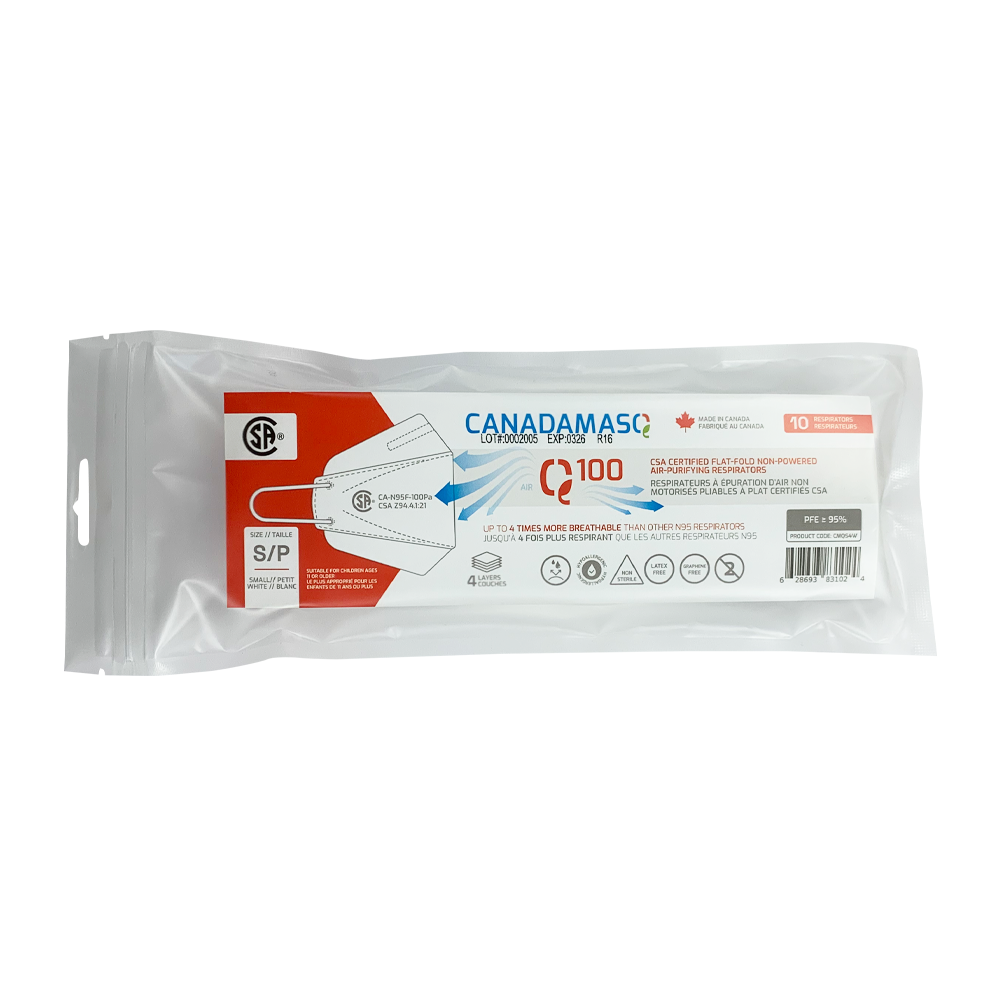 Respirator | CA-N95 Certified | Q100 - White (Pack of 10) Rosenthal Community Care Services