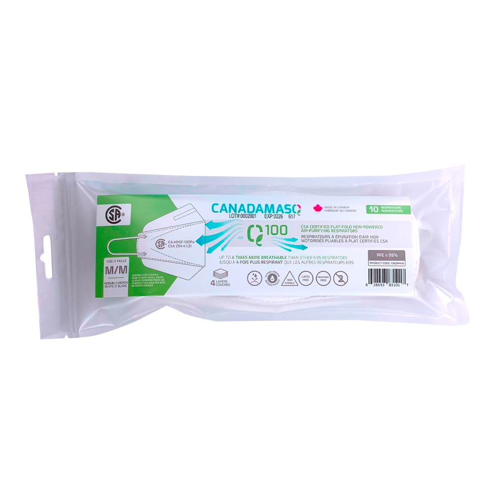 Respirator | CA-N95 Certified | Q100 - White (Pack of 10) Rosenthal Community Care Services