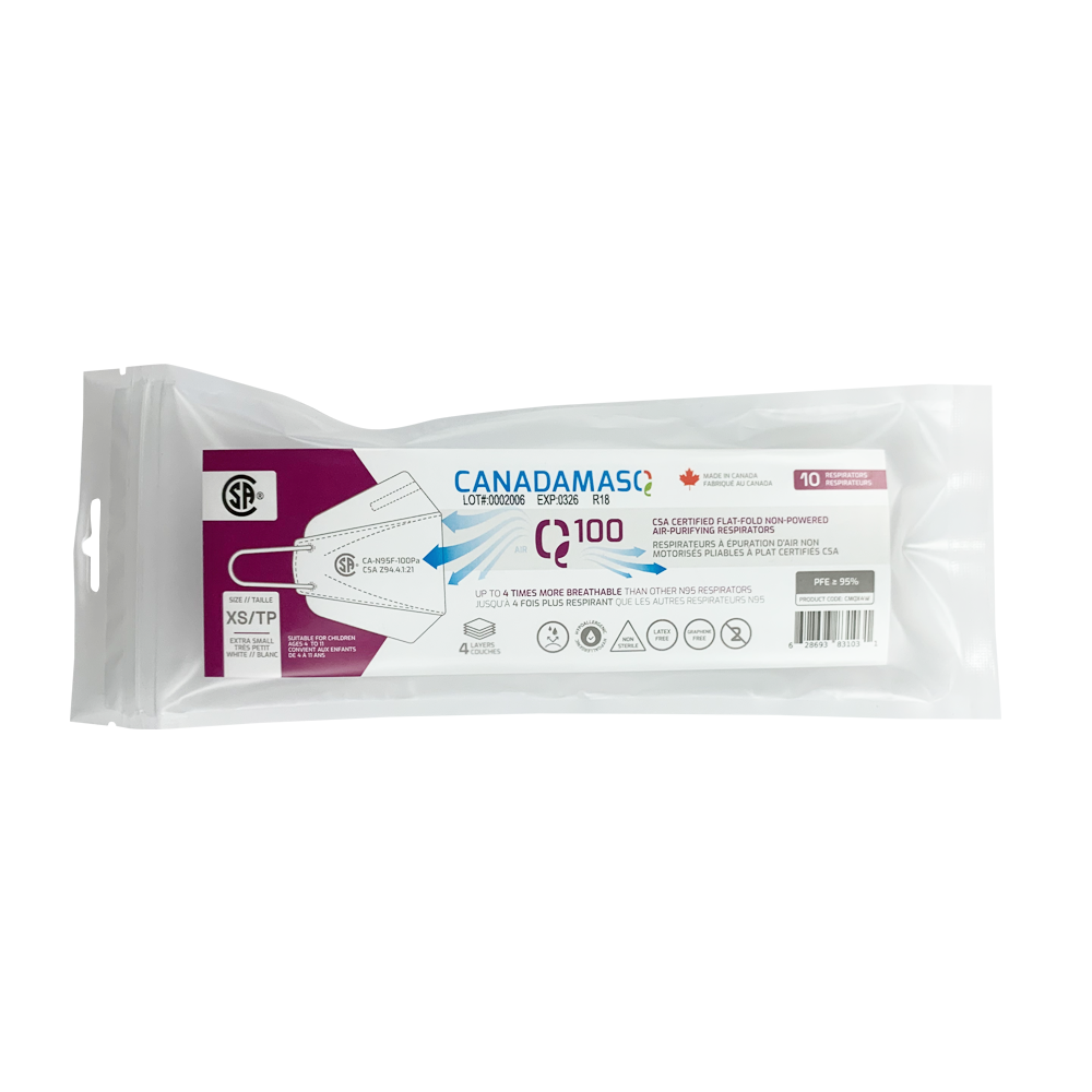 Respirator | CA-N95 Certified | Q100 - White (Pack of 10) Rosenthal Community Care Services