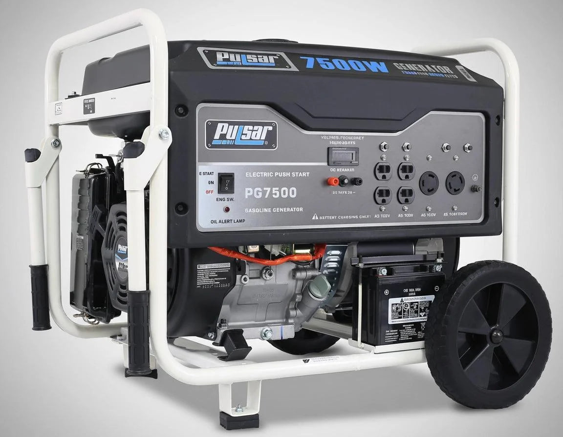 Pulsar 7500W Gas Powered Portable Generator with Electric Start and 240V Output Pulsar