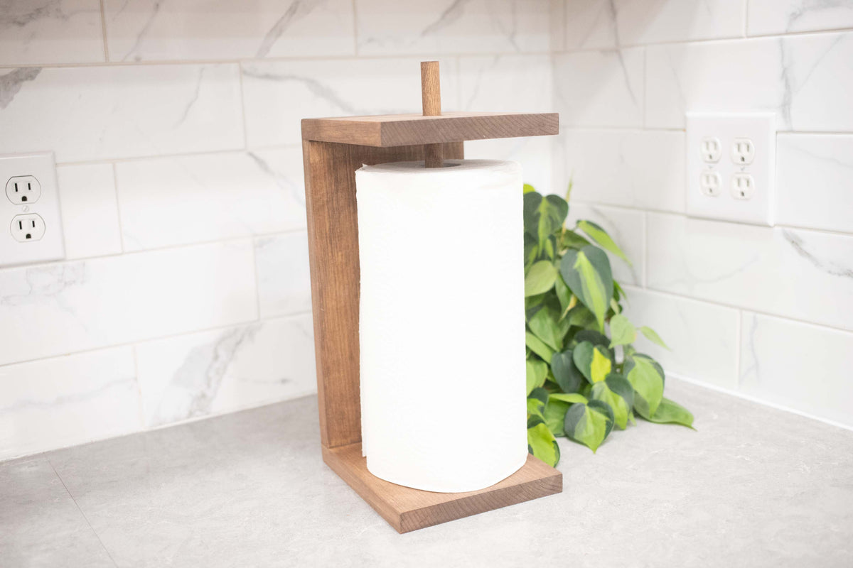 Paper Towel Holder, Stand Alone Paper Towel Dispenser The McGarvey Workshop