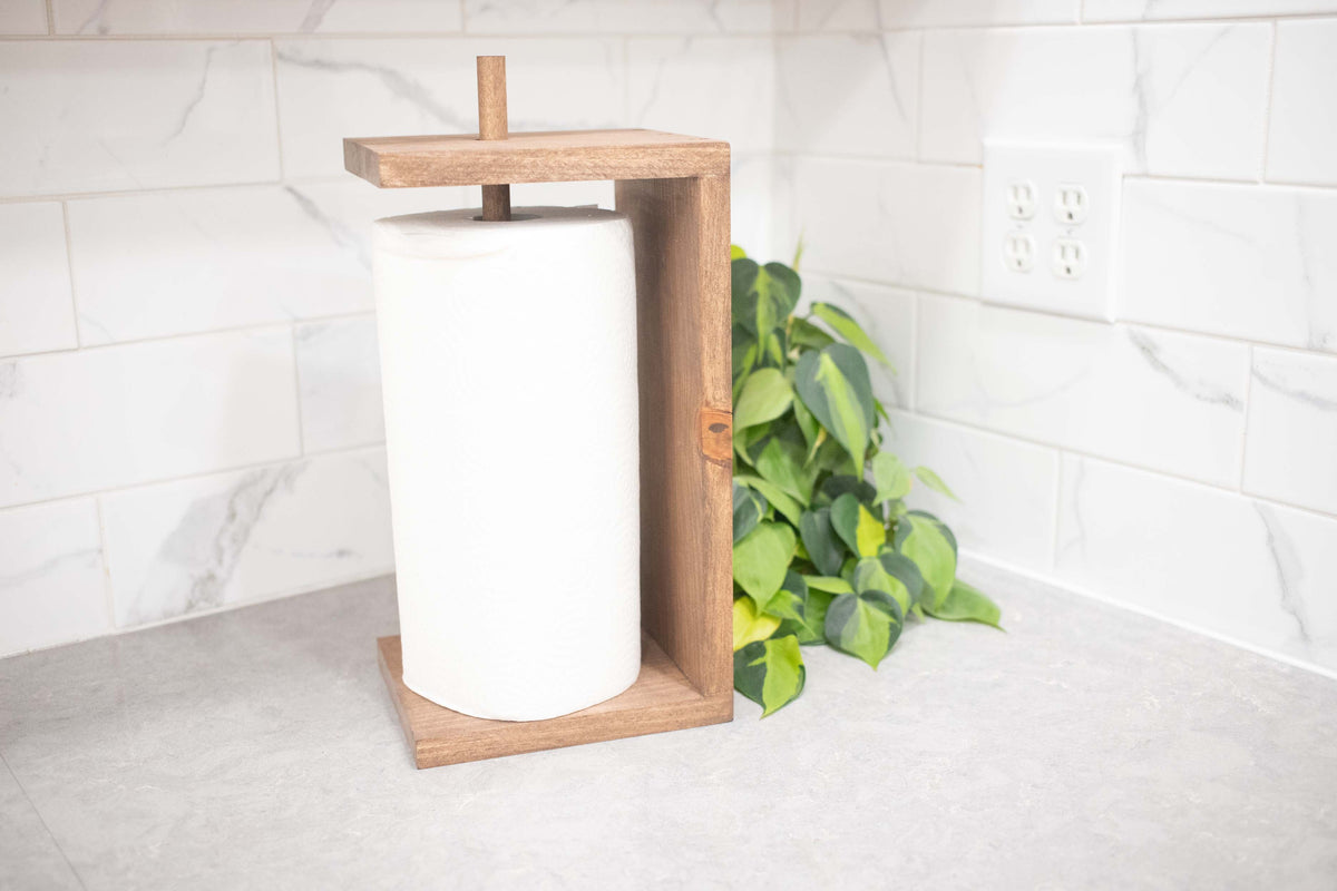 Paper Towel Holder, Stand Alone Paper Towel Dispenser The McGarvey Workshop